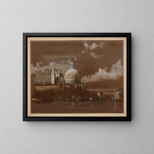 Basilika Santa Maria della Salute in Venedig - David Roberts — gerahmtes Bild an der Wand