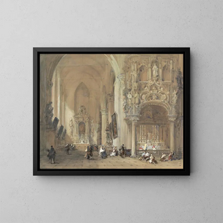 L'église de Dixmude, Flandre-Occidentale - David Roberts — gerahmtes Bild an der Wand