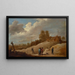 Ein Landschaft mit Figuren am Stadtrand - David Teniers der Jüngere — gerahmtes Bild an der Wand
