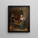 Ein Paar älterer Menschen, die Wolle in einem Interieur spinnen - David Teniers der Jüngere — gerahmtes Bild an der Wand