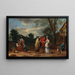 Ein elegantes Paar trifft eine Wahrsagerin - David Teniers der Jüngere — gerahmtes Bild an der Wand