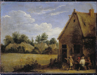 Cottage avec des paysans jouant aux cartes - David Teniers le Jeune — Ansicht des Kunstwerks