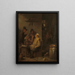 Mason rauchend mit seinen Begleitern in einer Taverne - David Teniers der Jüngere — gerahmtes Bild an der Wand