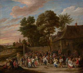 Bauern beim Tanzen und Feiern - David Teniers der Jüngere — Ansicht des Kunstwerks