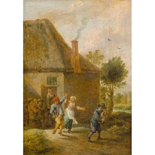 David Teniers The Younger - Peasants Dancing in Front of an Inn.webp