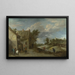 Bauern beim Boule-Spiel vor einer Dorfgaststätte - David Teniers der Jüngere — gerahmtes Bild an der Wand