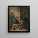 Szene in der Taverne mit Rauchern - David Teniers der Jüngere — gerahmtes Bild an der Wand