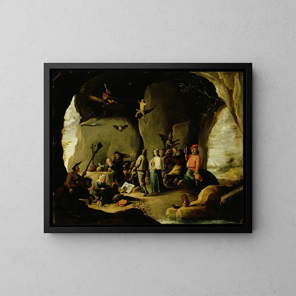 Die Versuchung des heiligen Antonius - David Teniers der Jüngere — gerahmtes Bild an der Wand