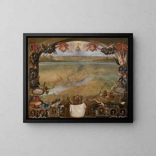 Die Stadt Valenciennes - David Teniers der Jüngere — gerahmtes Bild an der Wand