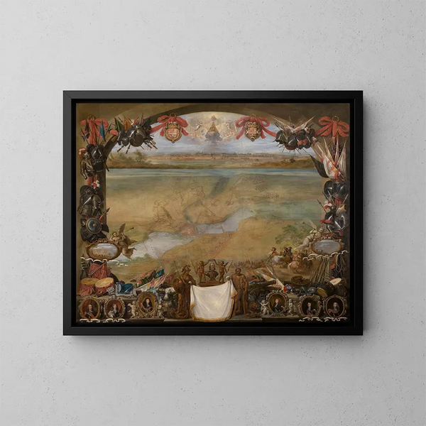 Die Stadt Valenciennes - David Teniers der Jüngere — gerahmtes Bild an der Wand