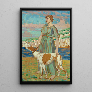 Derwent Lees - Portrait of Elizabeth Lipczinski with Her Dog Fanny.webp
