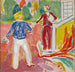 Zwei Frauen an den Stufen des Verandadachs - Edvard Munch — Ansicht des Kunstwerks