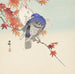 Zwei Tauben auf einem herbstlichen Zweig - Ohara Koson — in einem Innenraum präsentiert