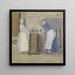 Zwei Dienstmädchen, die einen Teppich vor einem Rathaus schlagen - Johan Antonie de Jonge — gerahmtes Bild an der Wand