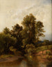 Landschaft mit Wald am Flussufer - Dietrich Langko — Ansicht des Kunstwerks