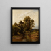 Landschaft mit Wald am Flussufer - Dietrich Langko — gerahmtes Bild an der Wand