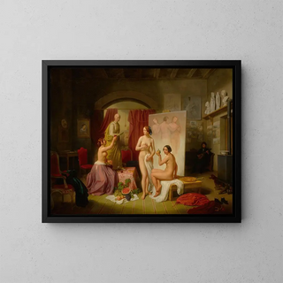 Die drei Grazien - Dietrich Wilhelm Lindau — gerahmtes Bild an der Wand