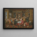 Eine fröhliche Gesellschaft in einem prächtigen Interieur mit Musikern und Trictrac-Spielern - Dirck Hals — gerahmtes Bild an der Wand
