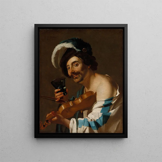 Dirck Van Baburen - Violin Player with a Wine Glass.webp