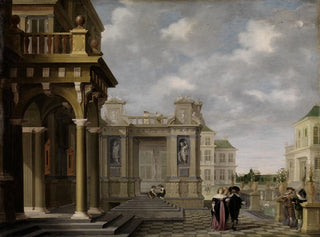 Hof des Gartens eines Palastes - Dirck van Delen — Ansicht des Kunstwerks