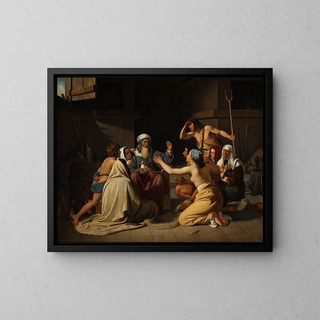 Noé und seine Familie in der Arche - Ditlev Blunck — gerahmtes Bild an der Wand
