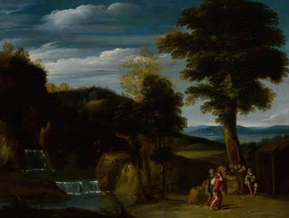Landschaft mit einem Einsiedler - Domenichino — Ansicht des Kunstwerks