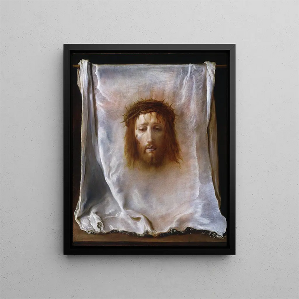 Le voile de Véronique - Domenico Fetti — gerahmtes Bild an der Wand