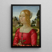 Portrait einer Dame - Domenico Ghirlandaio — gerahmtes Bild an der Wand