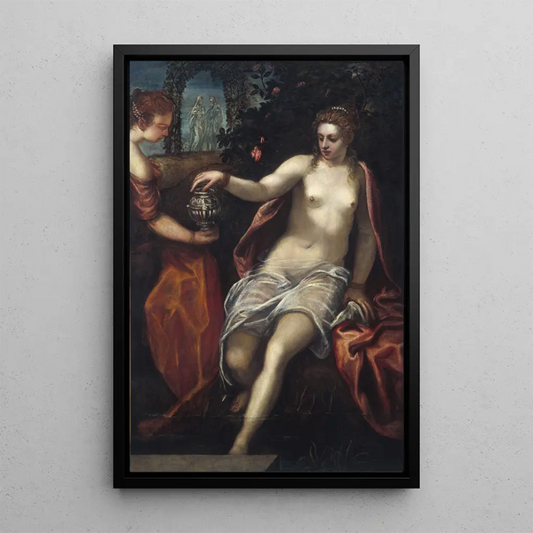 Suzanne - Domenico Tintoretto — gerahmtes Bild an der Wand