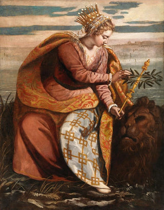 Domenico Tintoretto - Venice Queen of the Adriatic Crowning the Lion of Saint Mark.webp