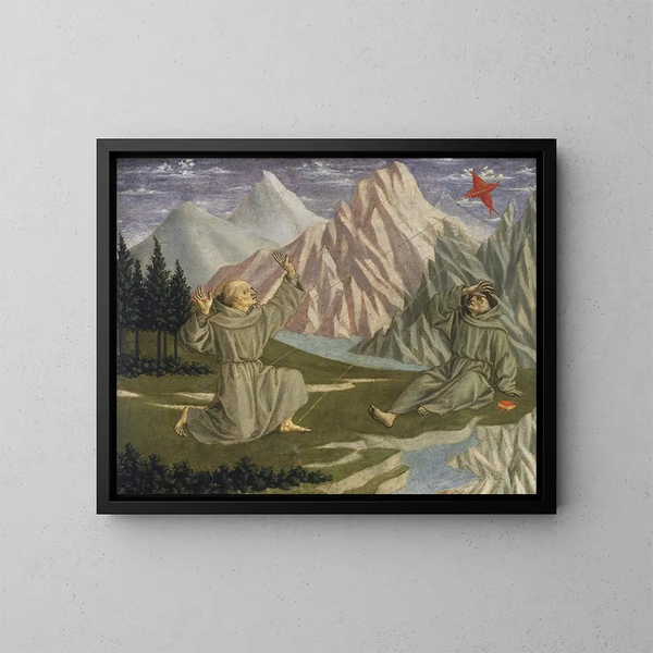 Saint François recevant les stigmates - Domenico Veneziano — gerahmtes Bild an der Wand