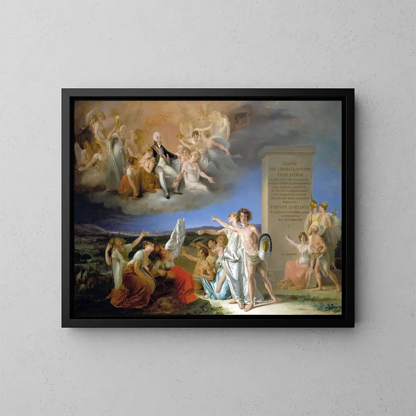 Allegorie der Tugenden des Prinzenregenten D. João - Domingos Sequeira — gerahmtes Bild an der Wand