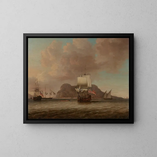 Ein britisches Marine-Squadron vor Gibraltar - Dominic Serres — gerahmtes Bild an der Wand