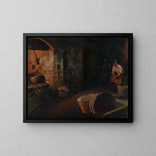 Hersteller von Kochtöpfen im Ruhezustand - Dominik Skutecký — gerahmtes Bild an der Wand