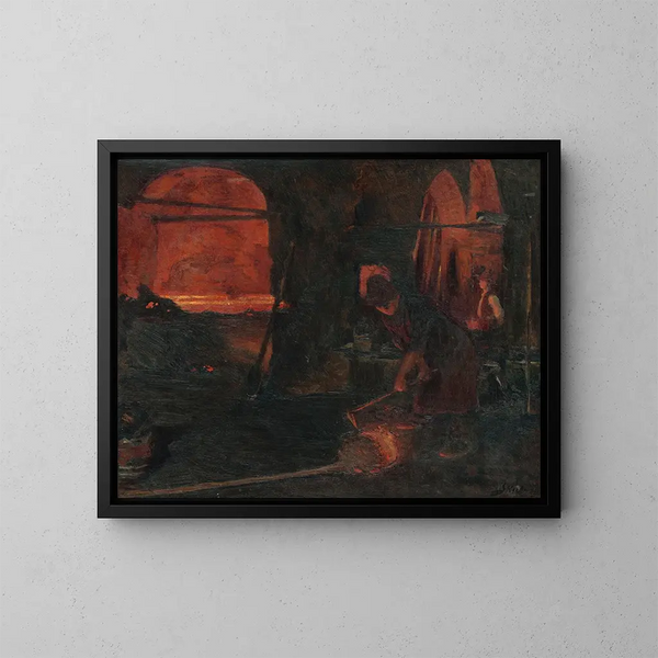 Szene der Schmiede - Dominik Skutecký — gerahmtes Bild an der Wand