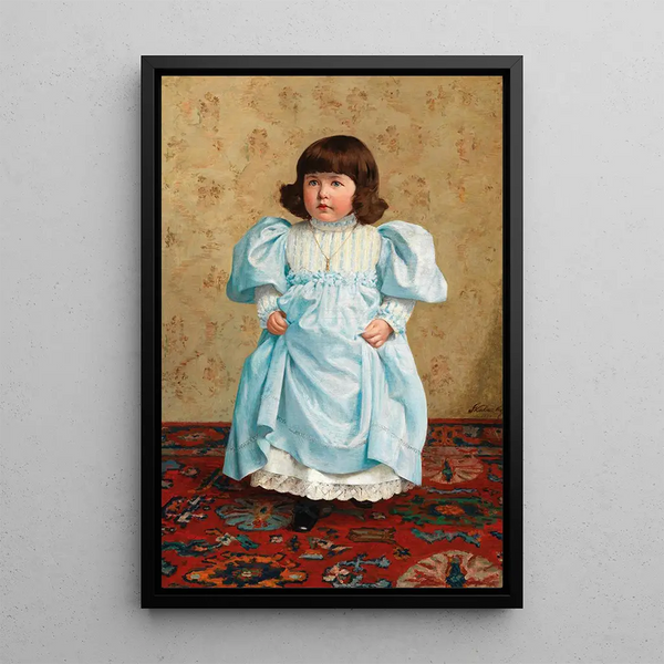 Mädchen in blauer Robe - Dominik Skutecký — gerahmtes Bild an der Wand