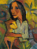 Junge Frau mit Katze - Dorothea Maetzel-Johannsen — Ansicht des Kunstwerks