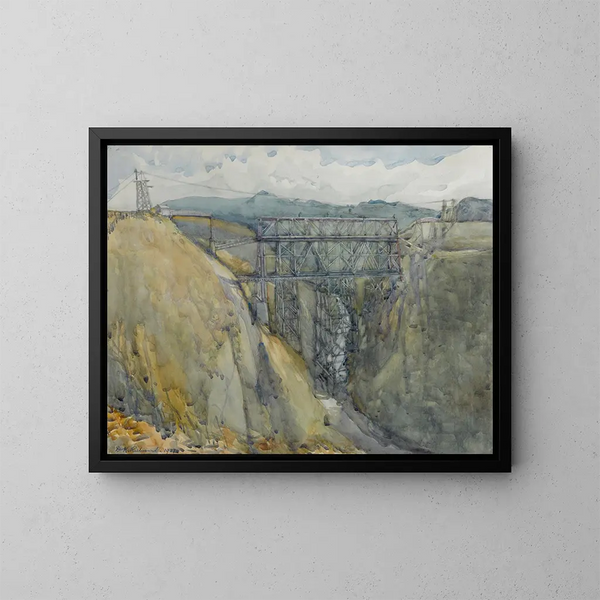 Le viaduc Waikoau - Dorothy Richmond — gerahmtes Bild an der Wand