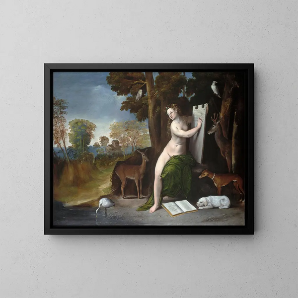 Circé und ihre Liebhaber in einer Landschaft - Dosso Dossi — gerahmtes Bild an der Wand