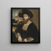 Portrait eines Mannes mit schwarzem Barett - Dosso Dossi — gerahmtes Bild an der Wand