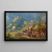 Die Trojaner bauen den Tempel der Venus und bringen Opfer auf dem Grab des Anchise in Sizilien - Dosso Dossi — gerahmtes Bild an der Wand