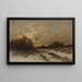 Winterlandschaft mit Holzsammlern - Désiré Thomassin — gerahmtes Bild an der Wand