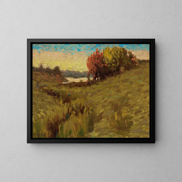 Landschaft bei Sonnenaufgang - Eanger Irving Couse — gerahmtes Bild an der Wand