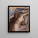 Nach dem Bad trocknet sich die Frau ab - Edgar Degas — gerahmtes Bild an der Wand