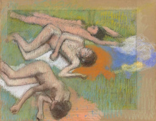 Nach dem Bad, drei nackte Frauen - Edgar Degas — Ansicht des Kunstwerks