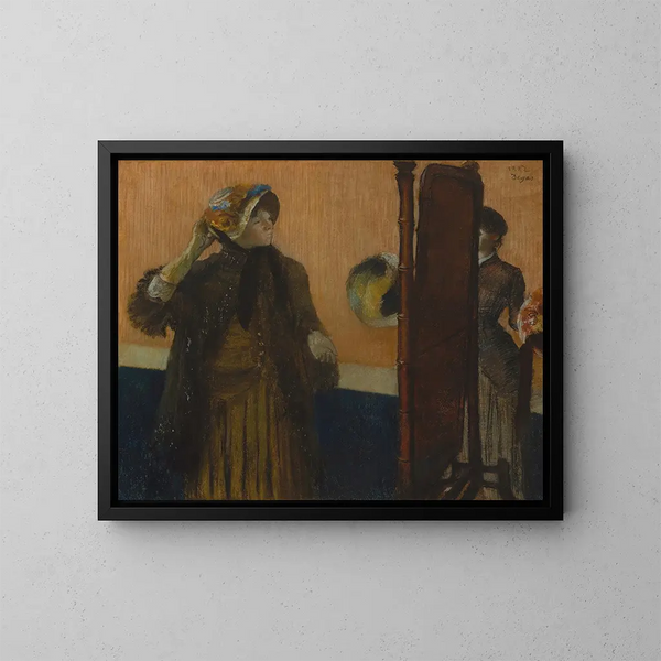 Chez les modistes - Edgar Degas — gerahmtes Bild an der Wand