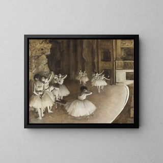 Wiederholung des Balletts auf der Bühne - Edgar Degas — gerahmtes Bild an der Wand