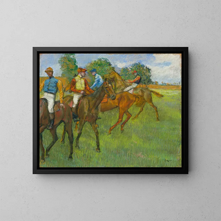 Vor dem Rennen - Edgar Degas — gerahmtes Bild an der Wand