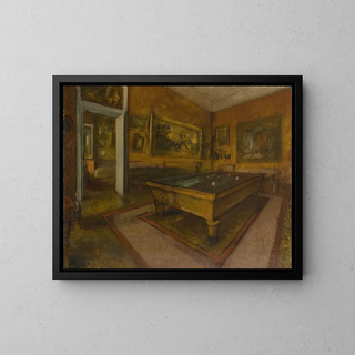 Billardraum in MnilHubert - Edgar Degas — gerahmtes Bild an der Wand