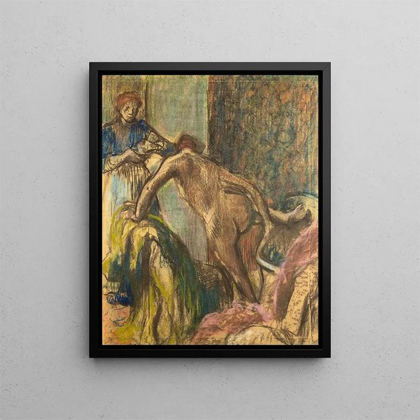 Frühstück nach dem Bad - Edgar Degas — gerahmtes Bild an der Wand